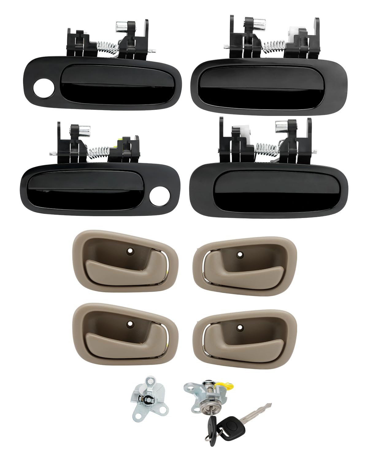 Amazon.com: Door Handle Kit, w/ Lock Cylinders & Keys, Compatible