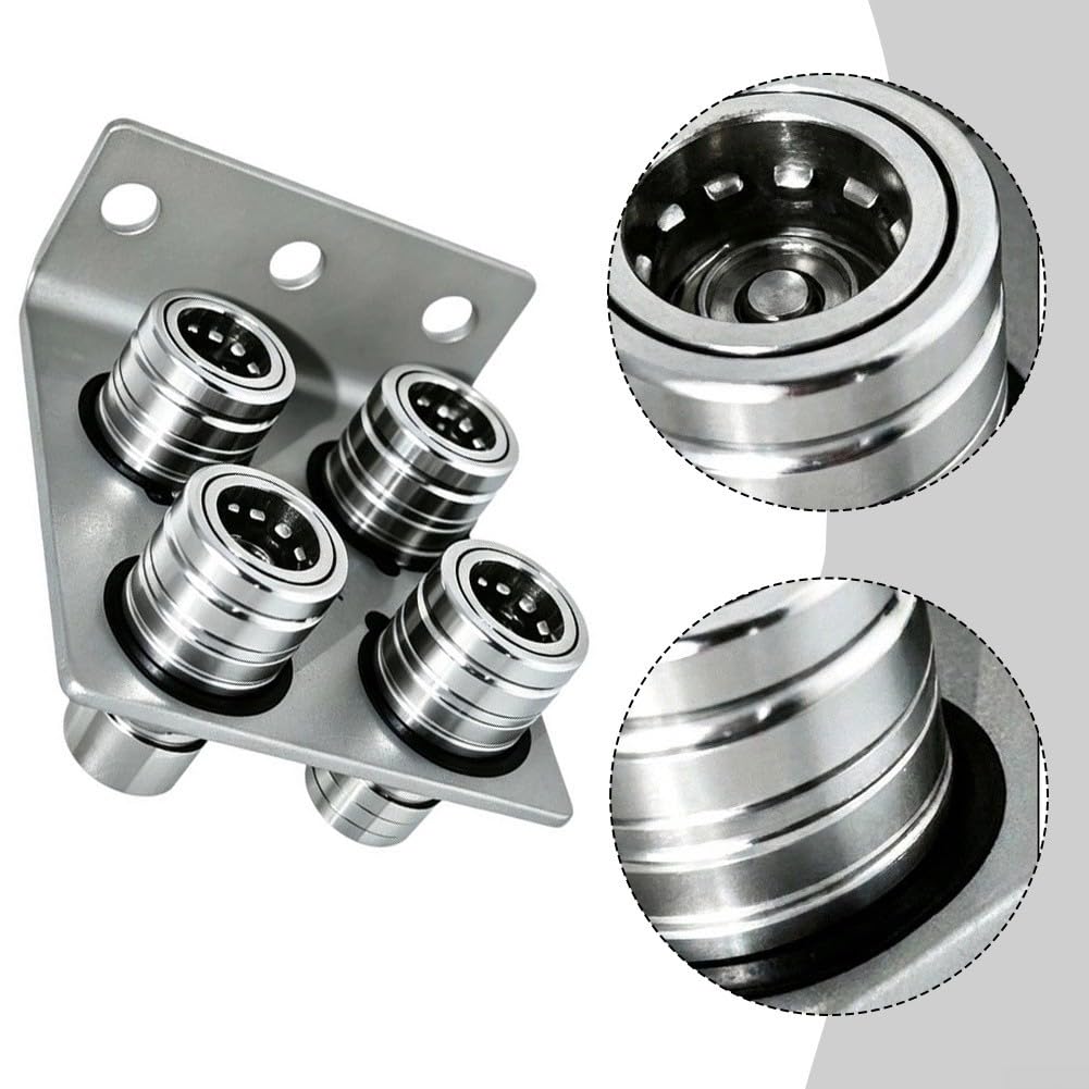 4Er Set Hydraulik-Schnellkupplung ISO 5675 1/2 Zoll | Für Landwirt Traktor Push-Pull Verzinkt Druckfest Bis 3600 PSI Leckagefrei Robust Für Mähdrescher Spritzgeräte Einfache