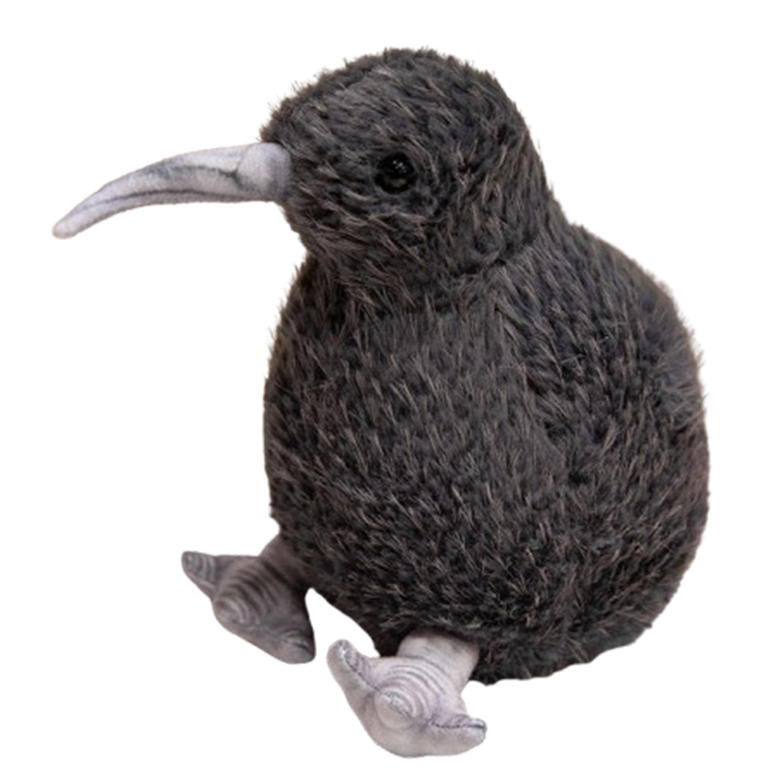 JORCEDI Kiwi Bird Plush Toy, Stuffed Animal Furry Little Kiwi Plushie Doll, Cute Realistic Soft Cuddly Toy, Cute Soft Home Decor Figurine for Christmas Birthday Holiday Festive Halloween (Gray,25cm)