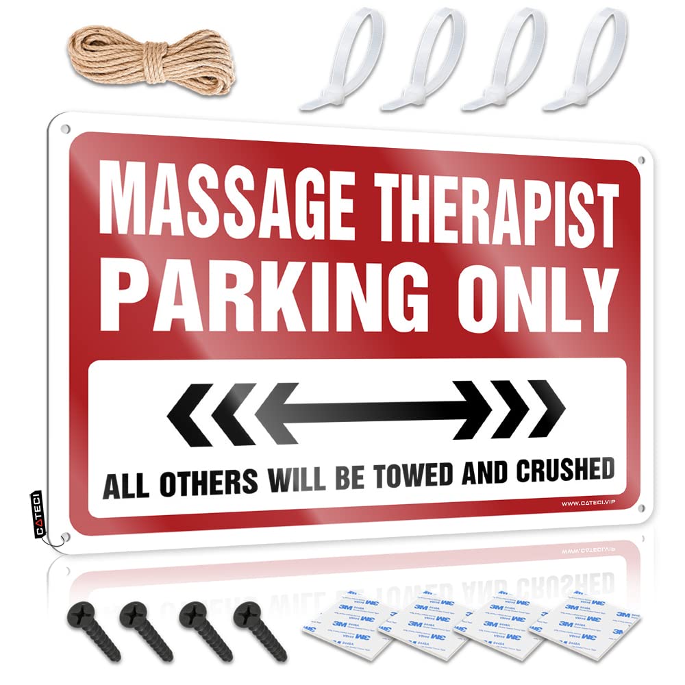 KRAZMURONGD Funny Desk Signs Massage Therapist Parking Only Tin Sign Man Cave Rules Man Cave Decorations(30X40CM)