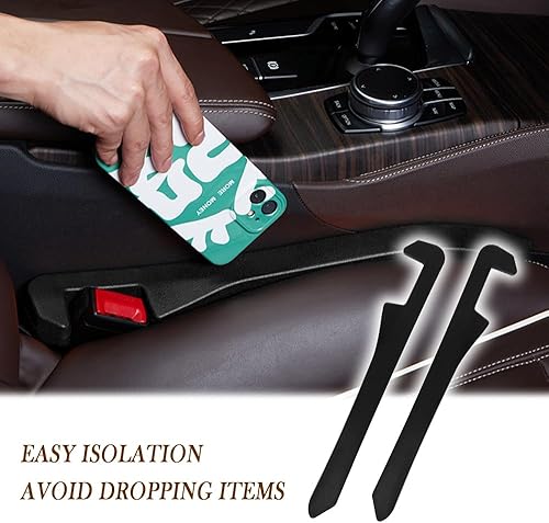 Miniatura 6 de 2 piezas de relleno de espacio para asiento de automóvil, organizador elástico universal para automóvil, camión, SUV entre el asiento y la consola,