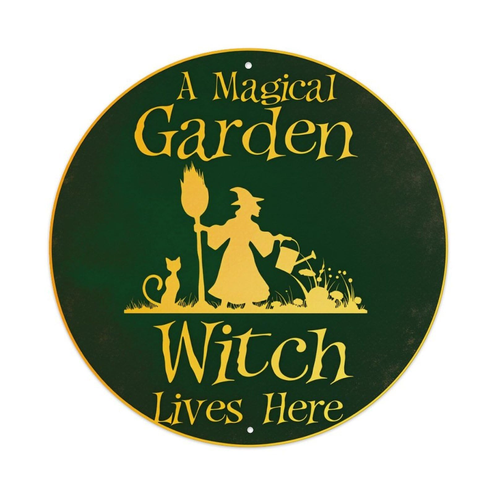 A Magical Garden Witch Lives Here Metal Tin Sign Plaque