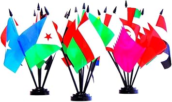 مجموعة أعلام جامعة الدول العربية أعلام بوليستر 4x6 بوصة علم واحد لكل دولة في جامعة الدول العربية