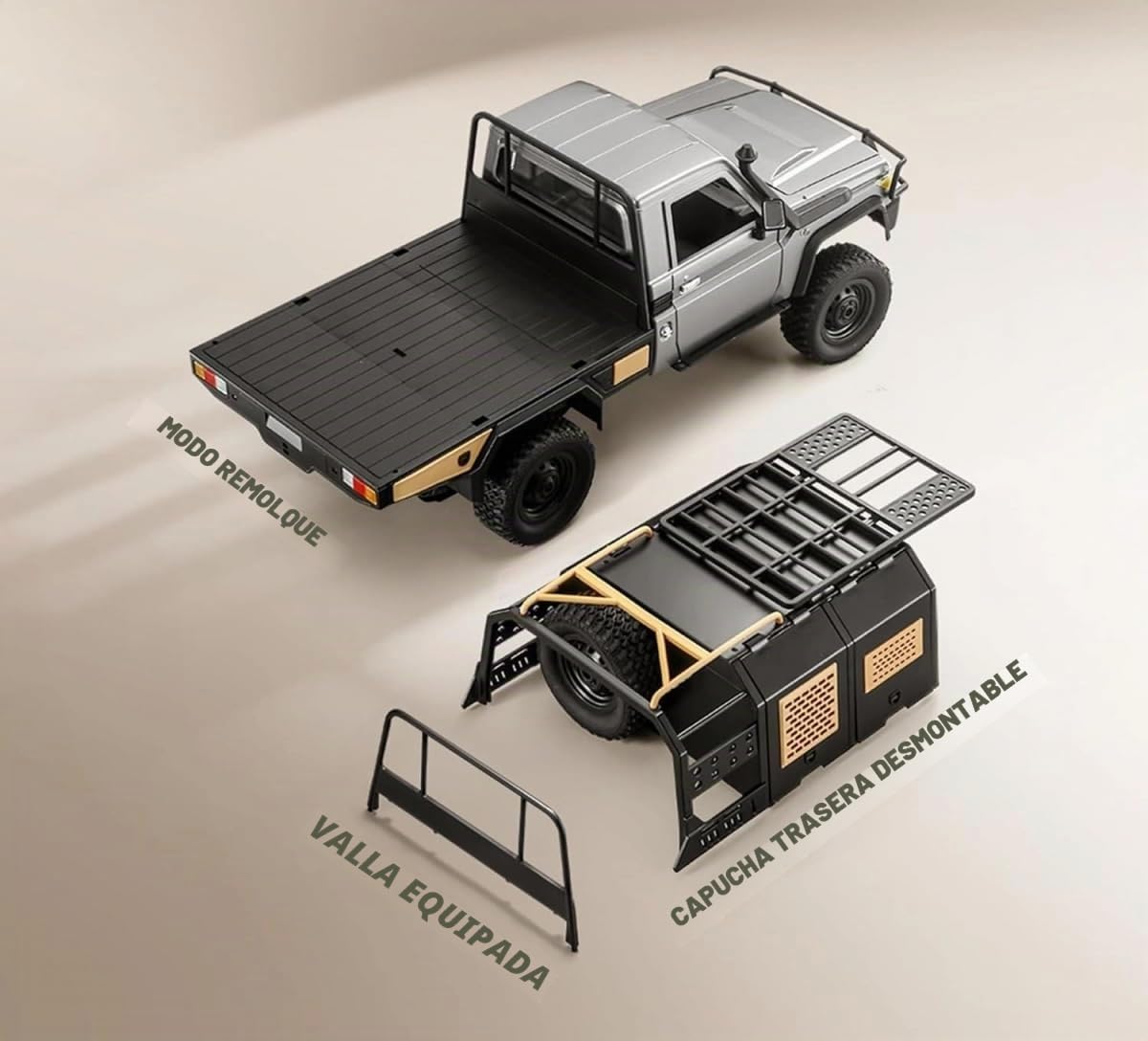 Coche teledirigido Toyota Land Cruiser Supertourer 1:12 | 4WD tracción Total | 2,4 GHz Control Remoto 100 m | batería de Ion de Litio 7,4 V 1200 mAh | iluminación LED | 60 min de Tiempo de
