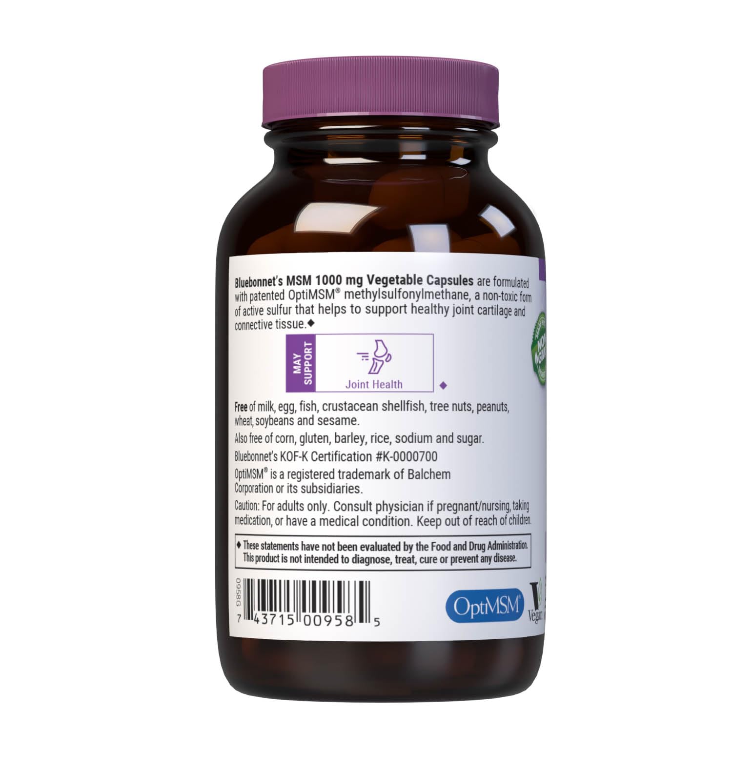 BlueBonnet MSM Supplement, 60 Vcaps