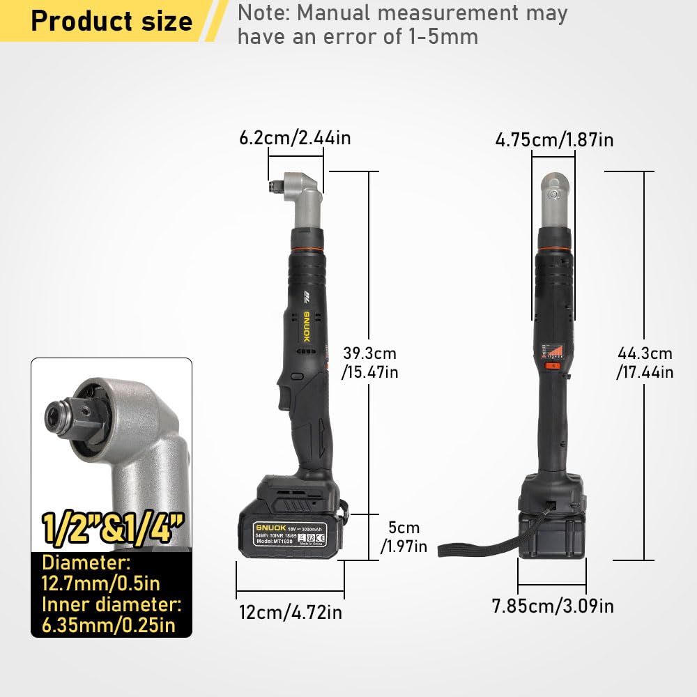 Avvitatore a percussione a batteria senza spazzole, 18 V, ad angolo retto, 160 Nm