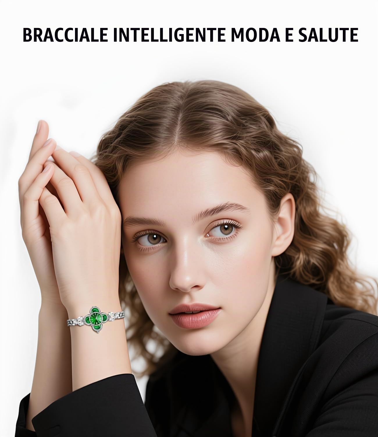 Smartwatch Donna, Strap Smart Band Fitness Tracker con 170 Sportive Contapassi Sonno Cardiaca, Bluetooth Notifica via SMS, Smart Watch IP68 Impermeabil, Orologio Smartwatch Donna per iOS Android