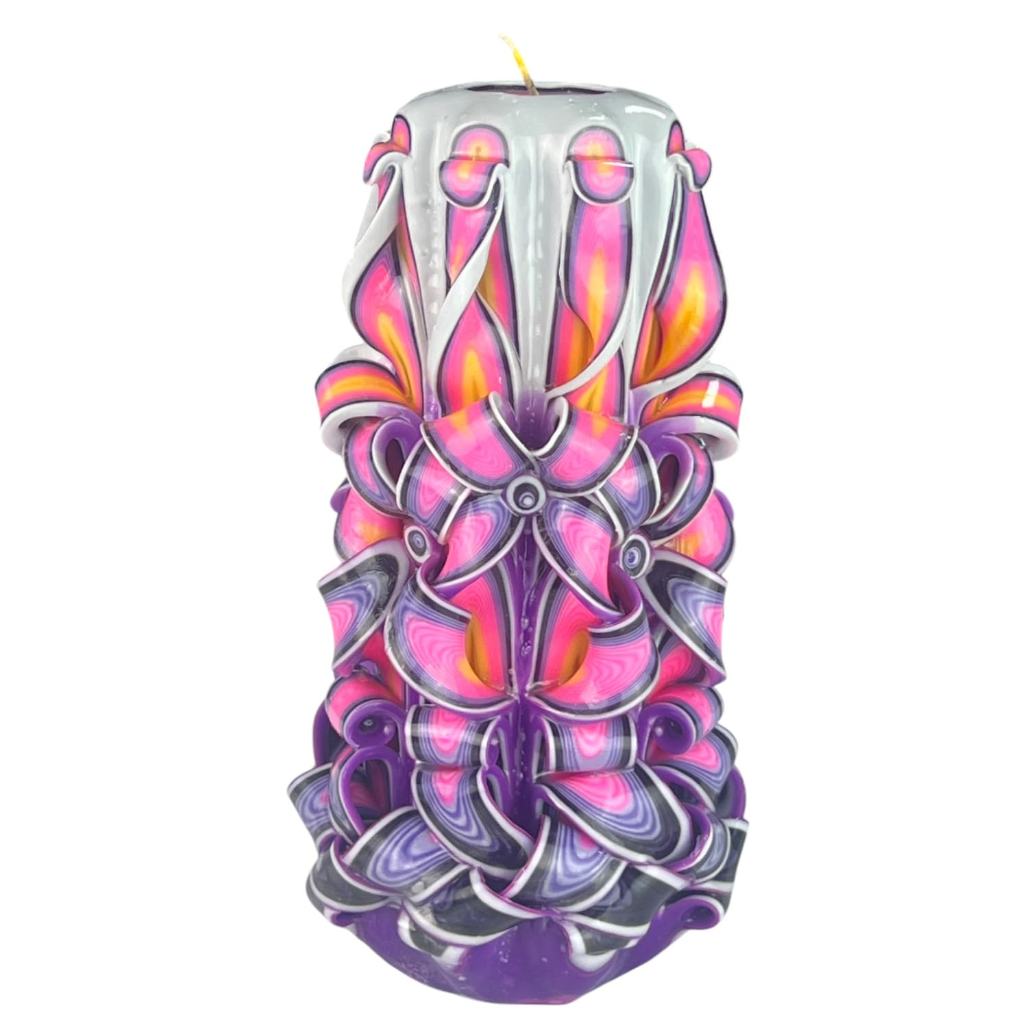 Candela di Design Fatta a Mano, Candela Decorativa Inodore Ø9.5 x h22 cm, Candela Cilindrica a Combustione Lunga 126 ore, Stoppini in Cotone Senza Fumo, Decorazione Domestica Ideale e Regalo Versatile
