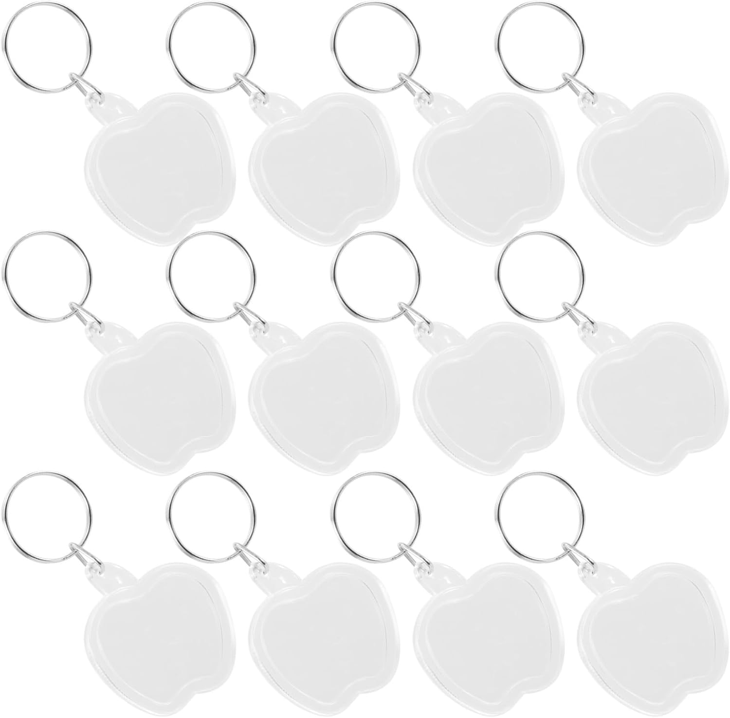100pcs Clear Acrylic Keychain Blanks for Crafting Shape Photo Frame Key Picture Insert Keychains Lightweight Ornaments