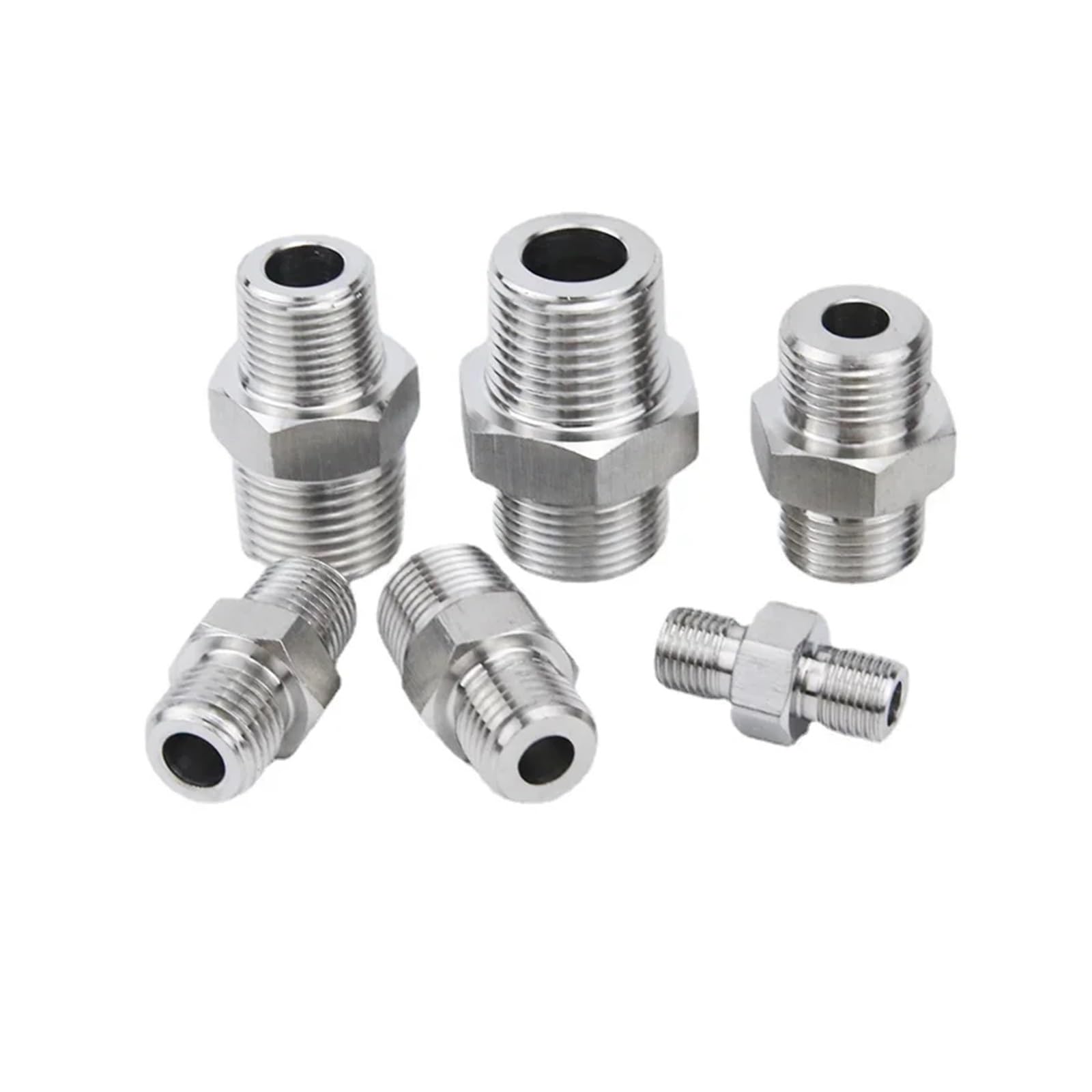 Hochdruck M 6 8 10 12 14-20 Metrisches 1/4" 3/8" 1/2" 3/4" NPT Außengewinde 304 Stianless Hex Nippel Reduzierstück Rohrverschraubung Anschluss(OD 5.5xID 4.5mm)