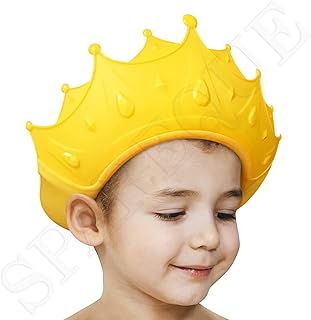 SPAREQUE Baby bath Shower Cap,Bath Visor hat for Eye and Ear wash Protection,Adjustable Silicone Bathing Crown Waterproof ... Price In India