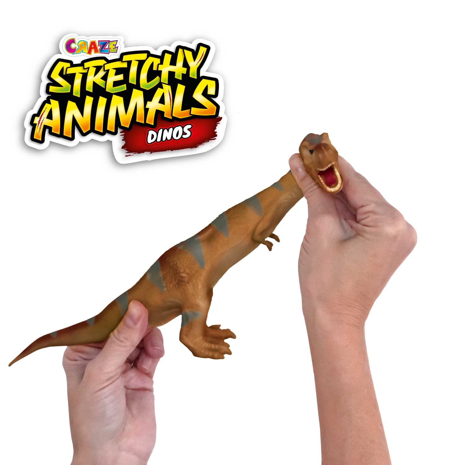 Craze Stretchy Animals Dinos Komplette Sammlung - 12x Superdehnbare Dino Figuren, Dinosaurier Spielzeug zum Sammeln mit elastischer Haut und spezieller Füllung