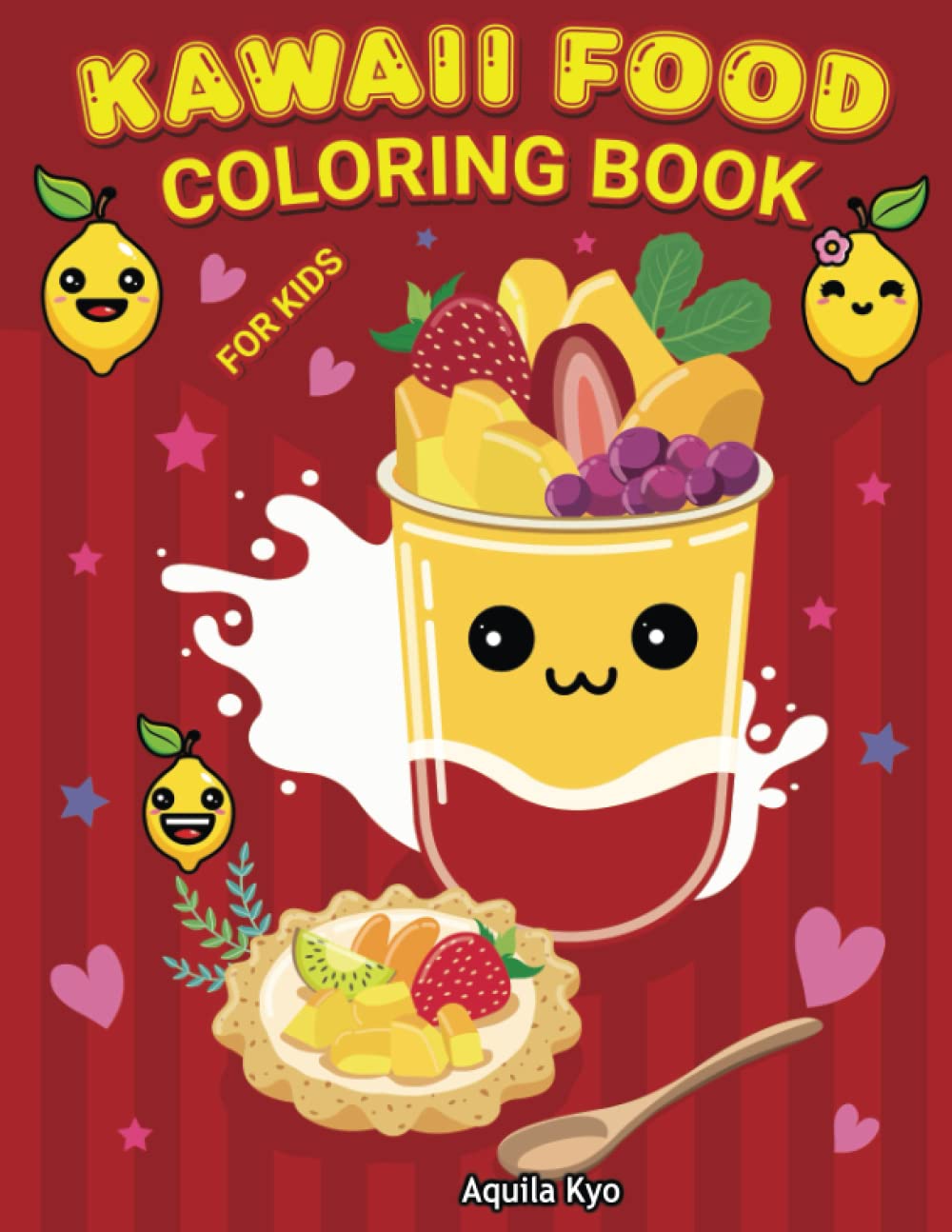 Livre de coloriage kawaii food pour enfants avec 50 dessins mignons à colorier