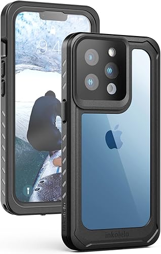 Miniatura 8 de inkolelo Funda impermeable compatible con iPhone 13 Pro, protector de pantalla integrado de cuerpo completo con correa flotante IP68, funda