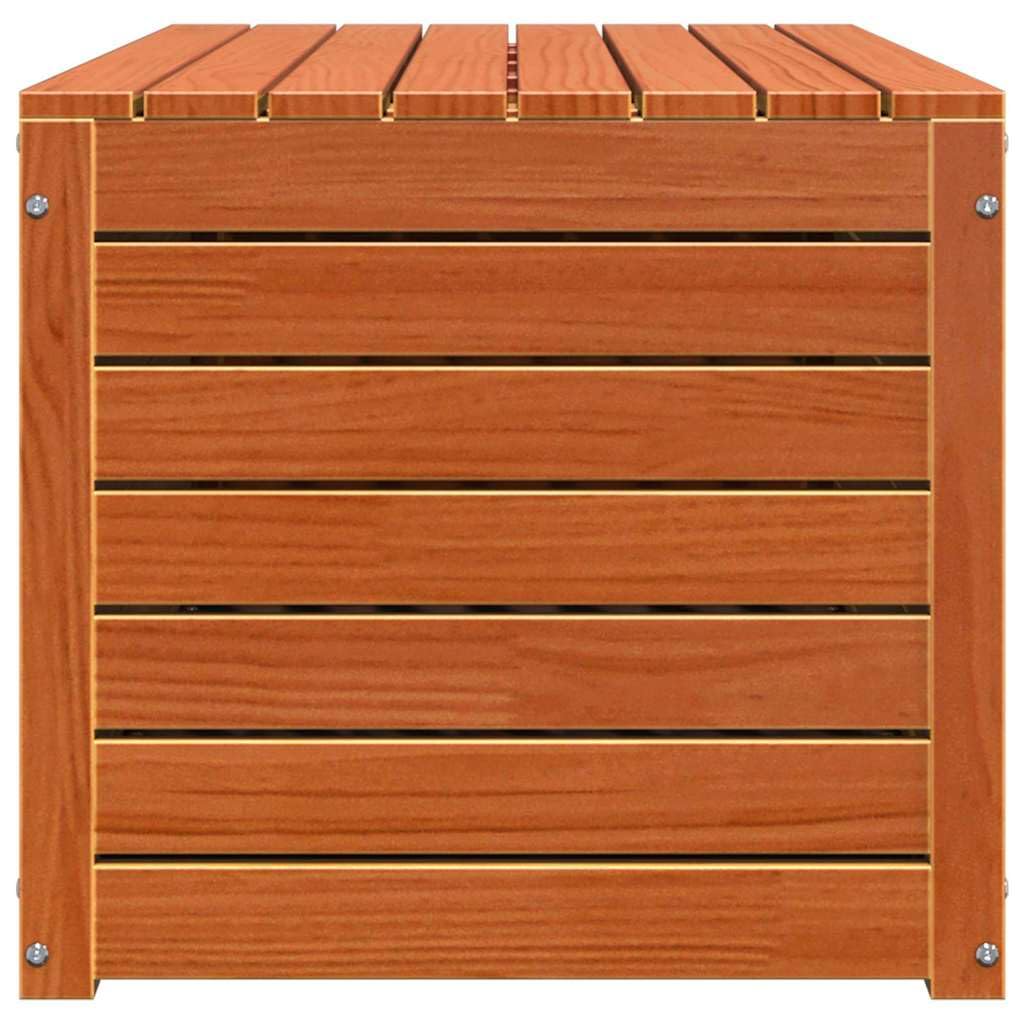 Scatola portaoggetti in legno marrone cerato, 101 x 50,5 x 46,5 cm, per giardino, balcone, terrazza, con spazio e cuscino, resistente alle intemperie, richiudibile