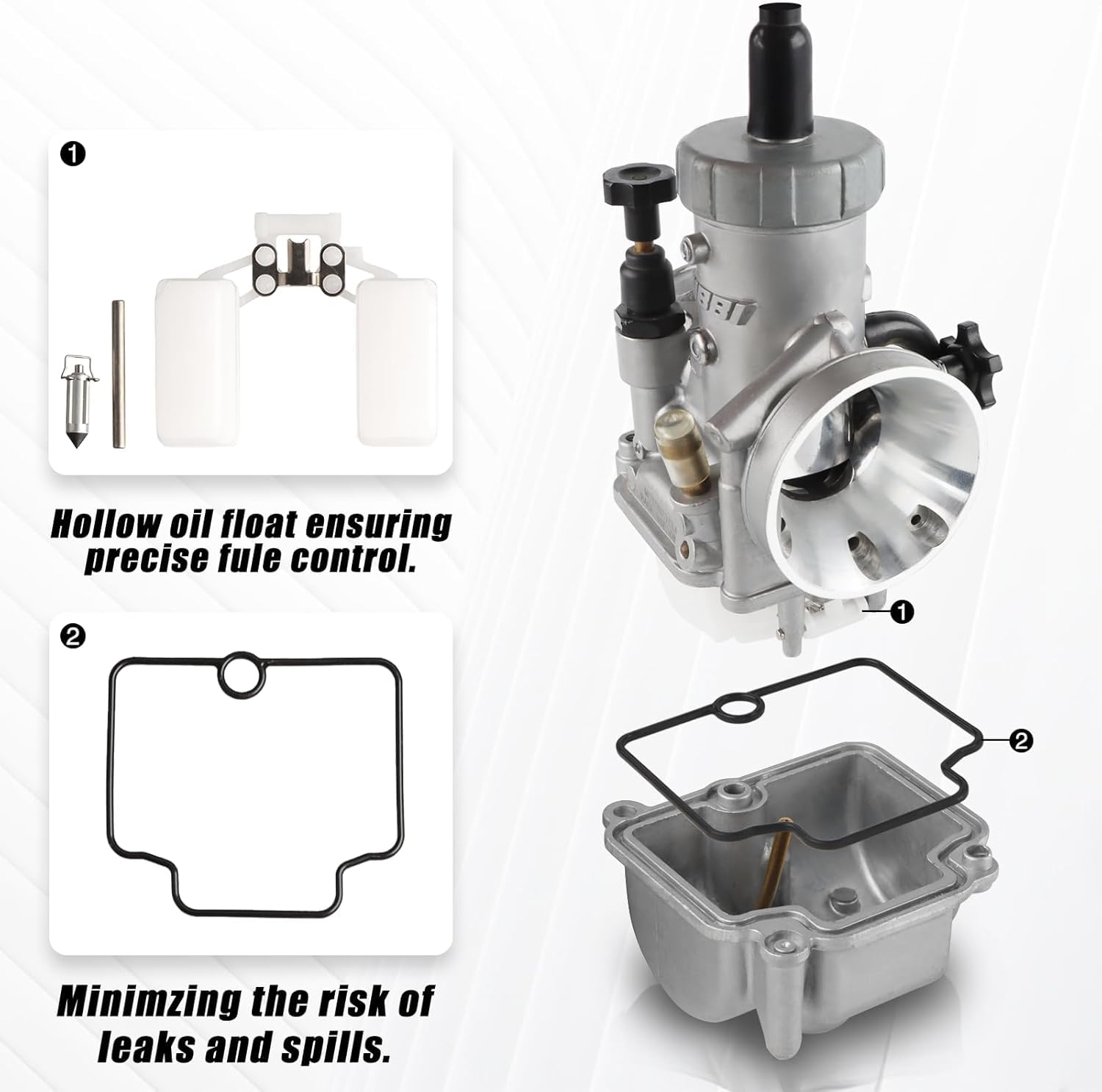 NIBBI Carburatore PE19mm per Flangia Motorcycle Engine Carburator con getti di Carb per Dirt Bike
