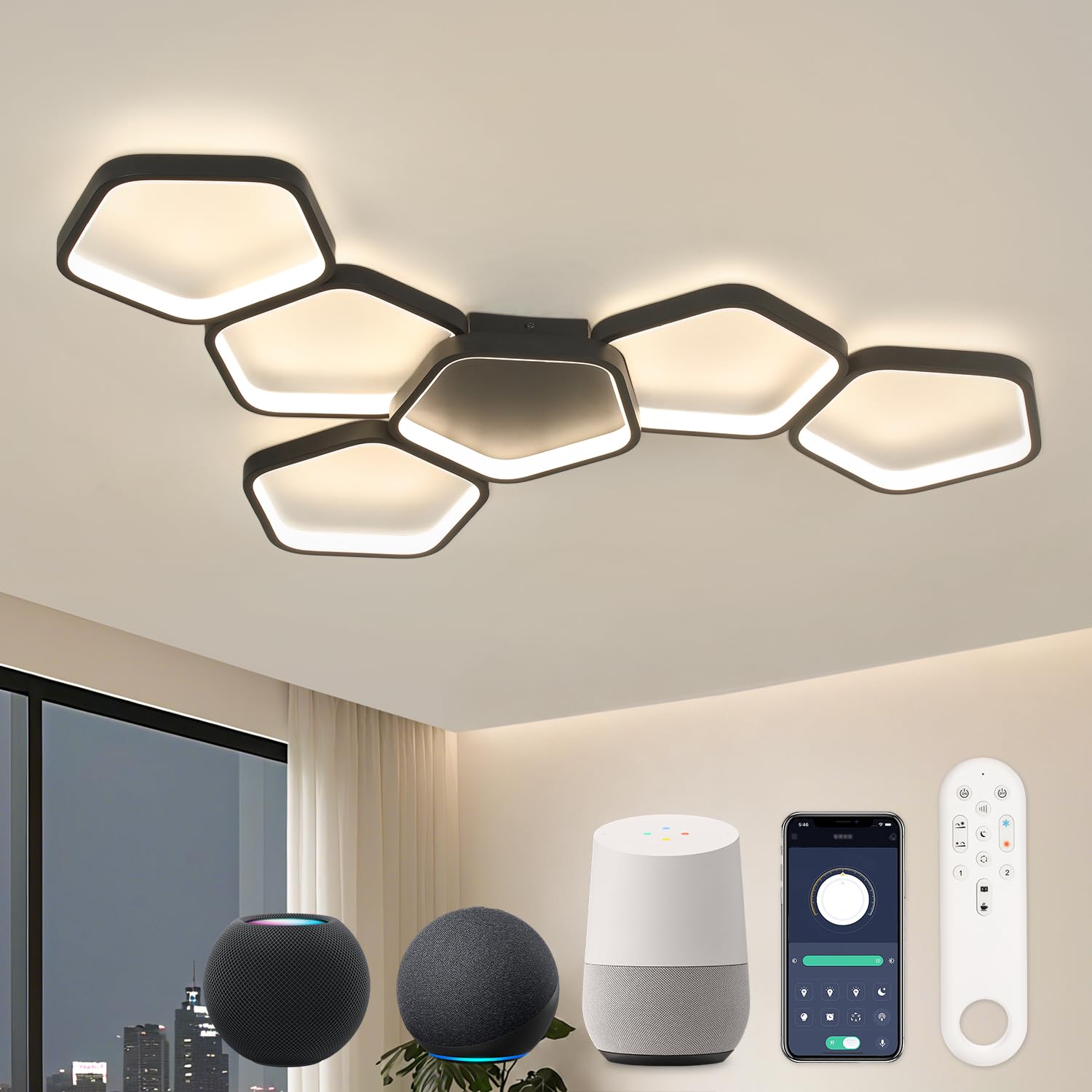 Lampara Techo Infantil 40CM: Plafon LED Techo Regulable con Control Remoto - Fútbol Luces con Timing y Función de Luz Nocturna Para Habitación Niños Dormitorio Juvenil Salon