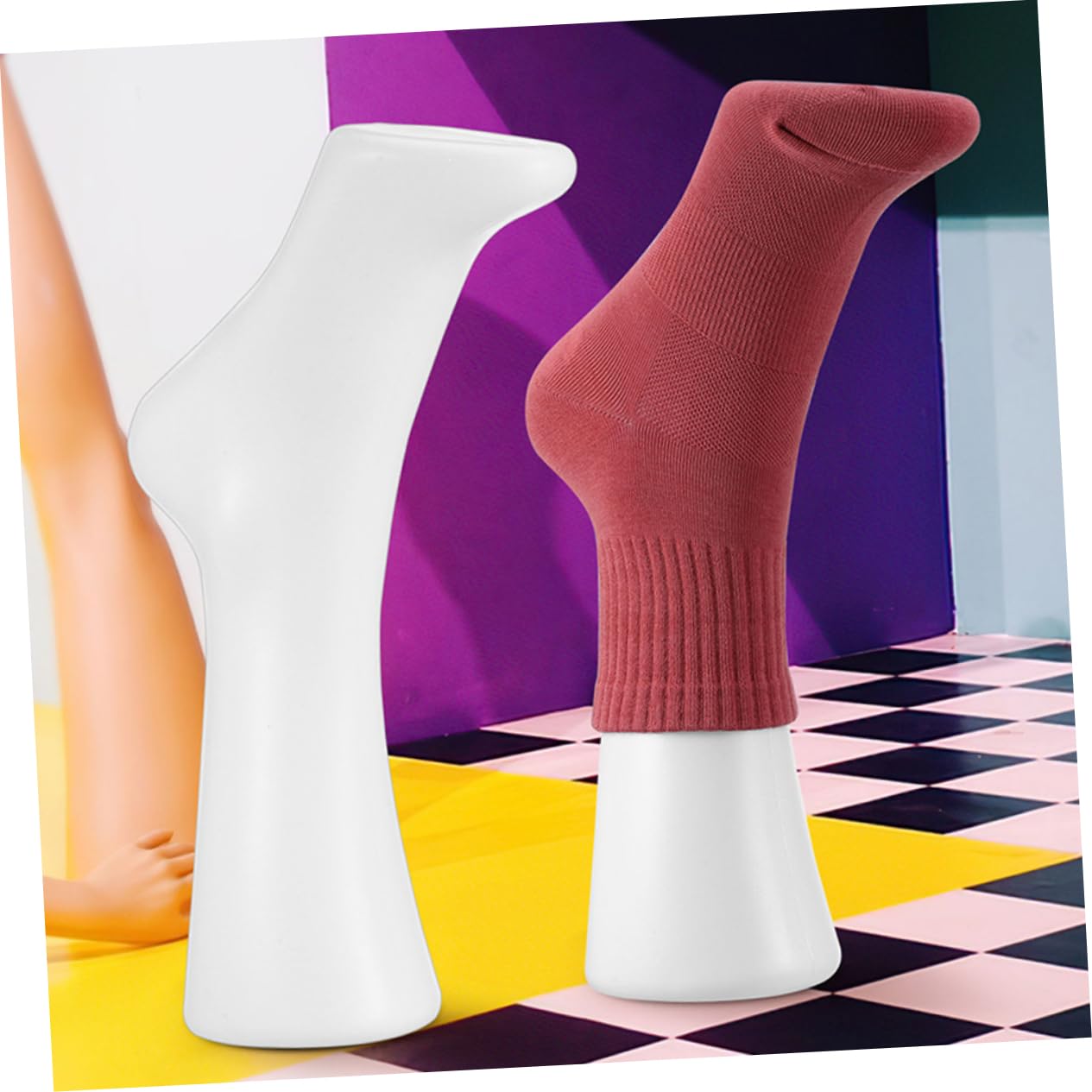 OUNONA 2pcs Model Leg Fake Foot Sock Display Foot Mannequin for Women Mannequin Foot Display Foot Mannequin Display Dress Mannequin for Sock Women Mannequin Foot Plastic White