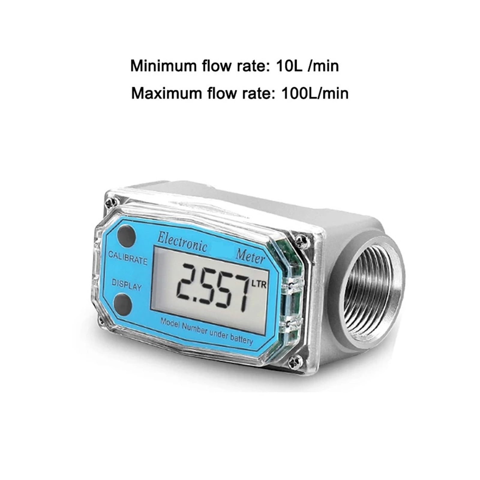 Medidor de Flujo de Agua Digital 2 Pulgadas 3/4 pequeño Acero Inoxidable(1inch)