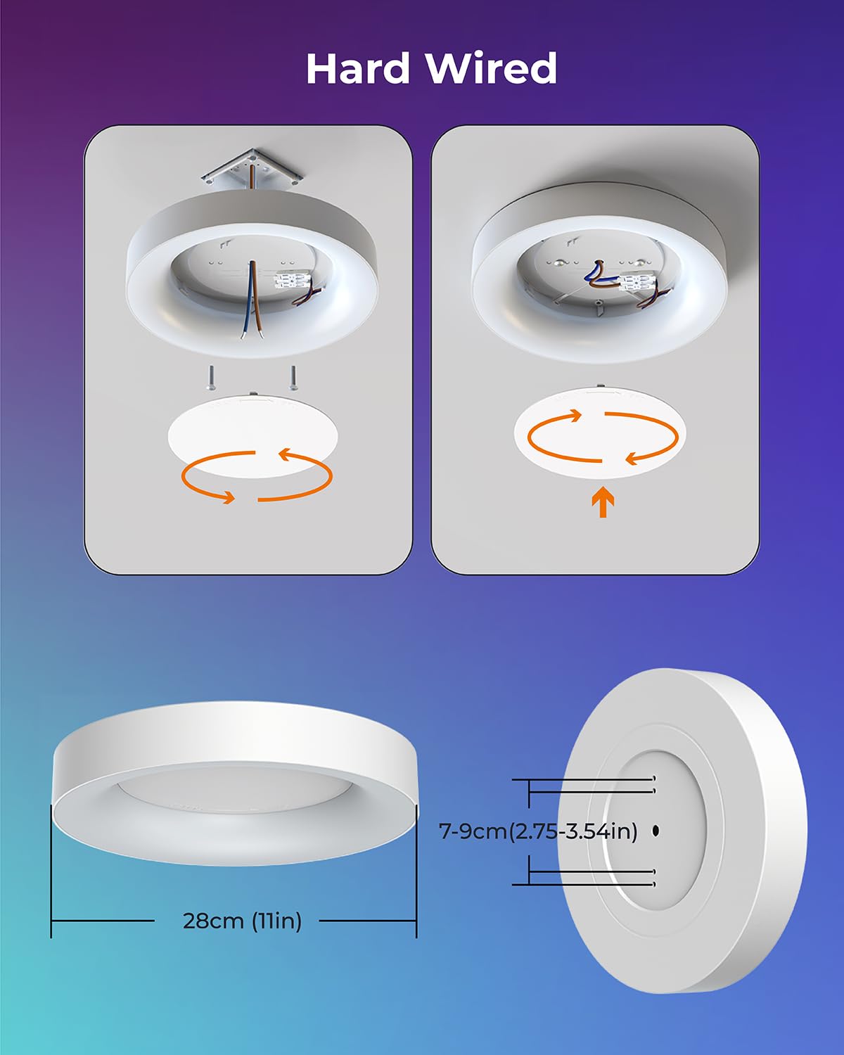 Matane Smart LED Deckenleuchte Dimmbar, 24W RGB Deckenlampe mit APP Steuerung & Fernbedienung, Kompatibel mit Alexa & Google Assistant, Licht für Schlafzimmer Kinderzimmer Wohnzimmer Rund Weiß 28cm
