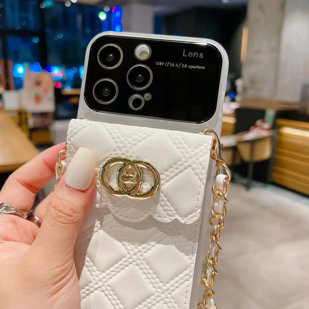 z damskim lustrem do makijażu etui na karty pasujące do iPhone 15 Pro Max 14 13 12 11 odpinany pasek na ramię etui na telefon, różowy, do iPhone 14 Pro