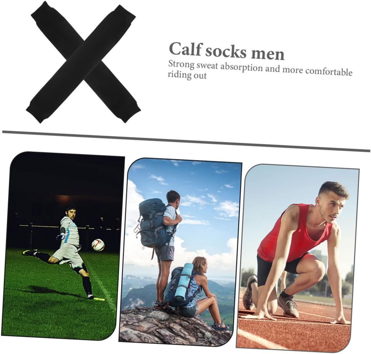 2pcs Men’s Football Leg Sleeves Black S Calf Compression Sleeves High Elastic Support for Running and Sports