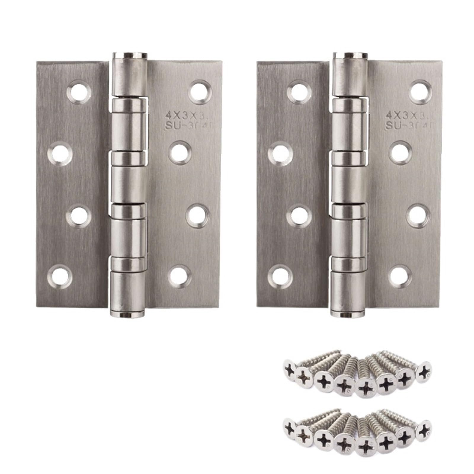 Wsqhao Silver 6Pcs Stainless Steel 4Inch House Door Hinge Open 270 Degree With Screws For Door(Silver)