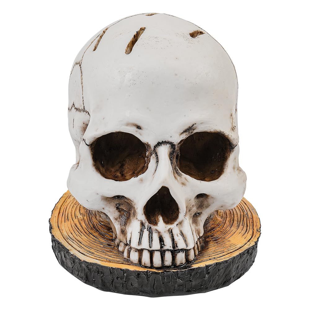 Portacuchillos gótico con forma de calavera, adorno de resina para cocina, organizador de cuchillos para decoraciones únicas en el hogar