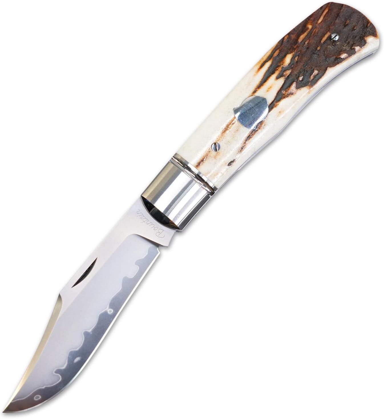 Lanny Plus Gentleman Antler Pocket Knife 3.03" Classic EDC Folding Knife with SLD-Magic Steel, Non-Locking Design (2757-ATL antler)