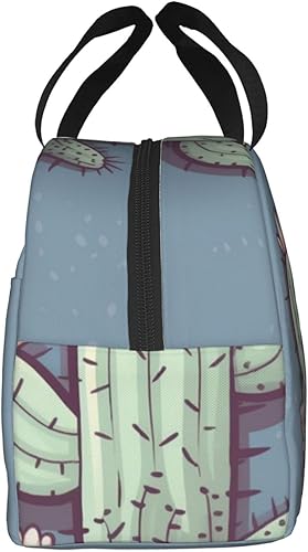 Miniatura 3 de Lonchera aislada para mujeres y hombres, lindo cactus reutilizable, lonchera enfriadora, loncheras impermeables para picnic, oficina, trabajo