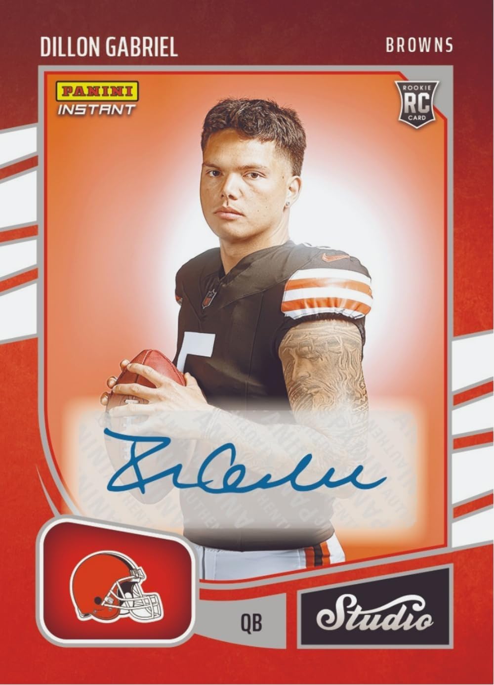 2025 Panini Instant NFL Dillon Gabriel #SR6 Studio Rookies Auto /99 Cleveland Browns Rookie RC Football Card