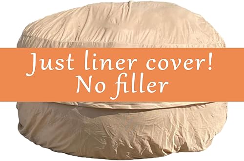 Miniatura 47 de Puf para adultos y niños sin relleno, funda redonda suave de gran tamaño para puf gigante, sillón de descanso, sofá perezoso, almacenamiento de Azul