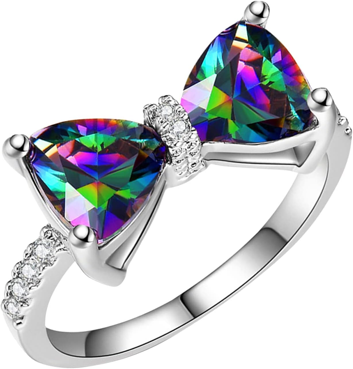 Lolvmvchi Haul Store Clearance Warehouse Deals Cute Rings For Women Sterling Silver Cubic Zirconia Mis Pedidos Recientes 50%+Percent Off Deals White Gold Plated Engagement Jewelry Birthday Mini Gifts