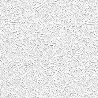 Manhattan Comfort Jacob Series Vinyl Textured and Paintable Design Large Wallpaper Roll, 21" W x 33' L, White