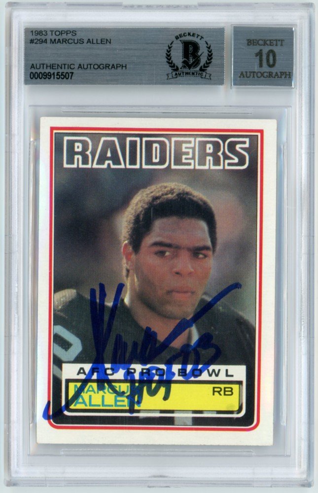 Amazon.com: Marcus Allen 1983 Topps Football HOF 03 Autograph Auto