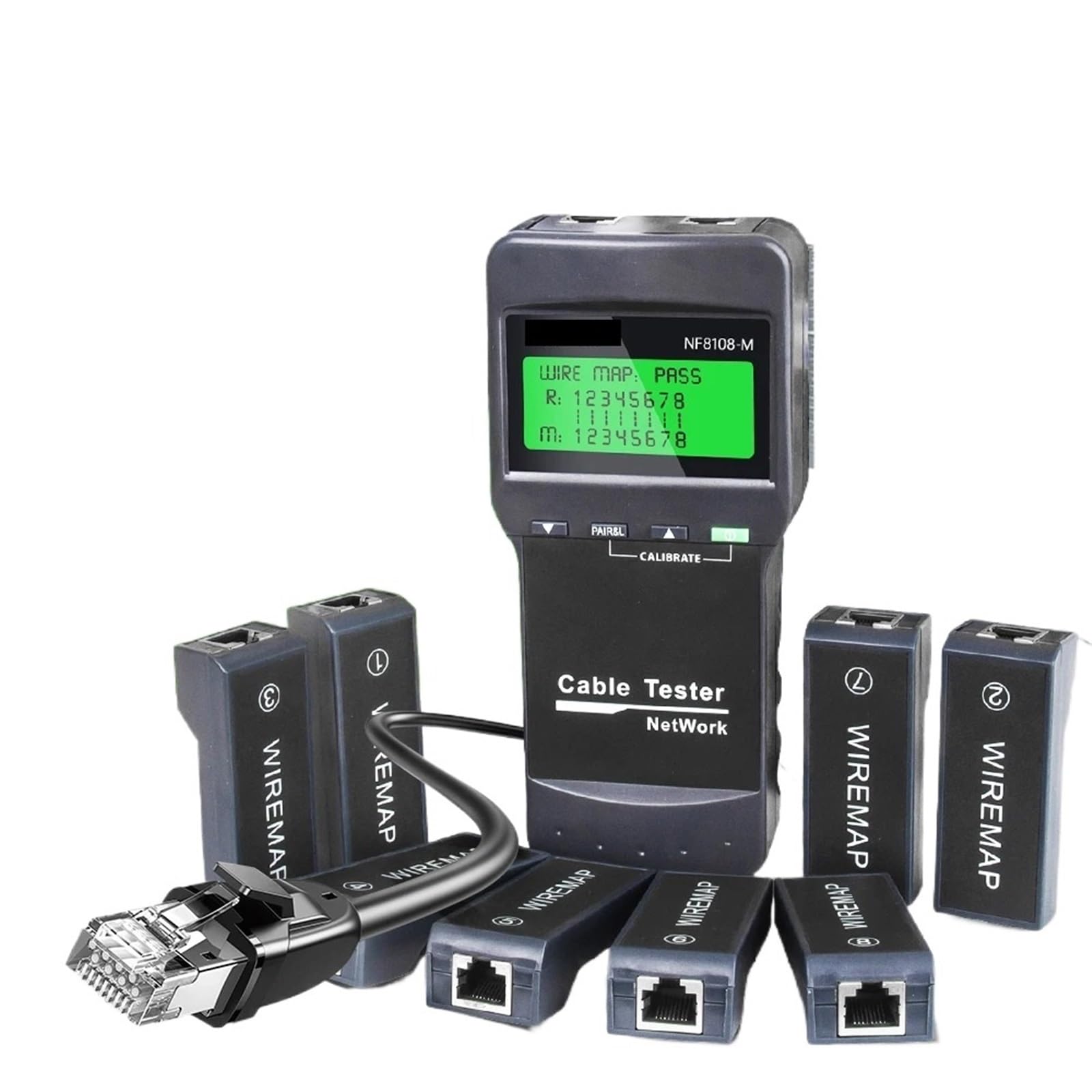Tester for cavi di rete, localizzatore, misuratore lunghezza, strumenti, rilevatore guasti ai con 8 telecomandi Prove di trasmissione