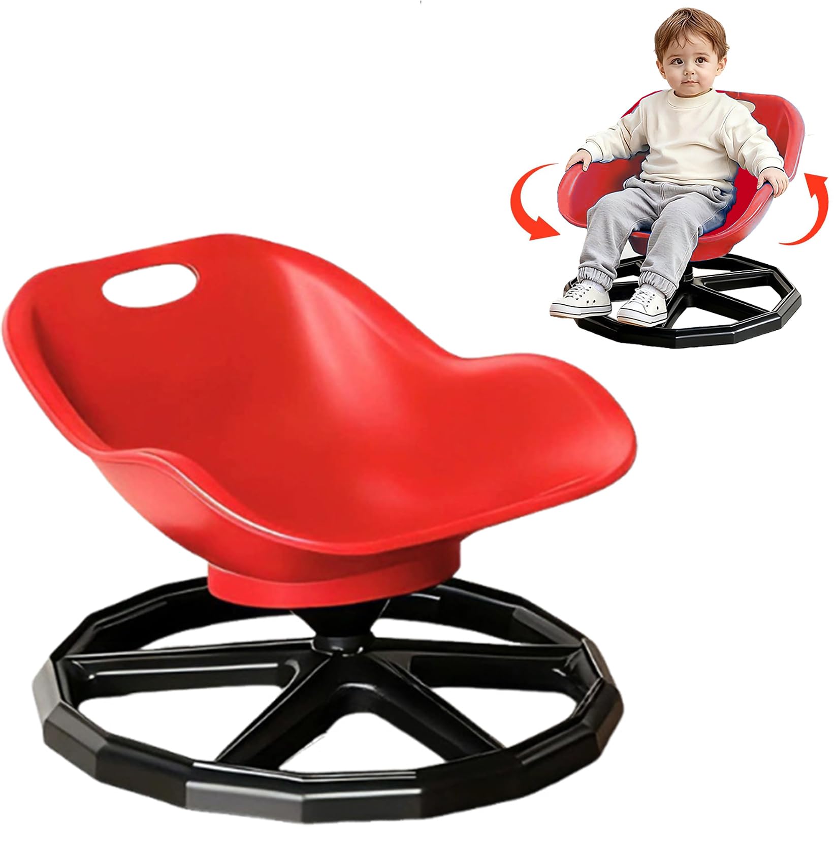 LZAHSH Spinning Chair For Autistic,52cm Seat Style Completely Wrapped Spin Sensory Chair With A Backrest Safer Sit And Spin Training Body Coordination Autism Sensory Equipment,Science Toy