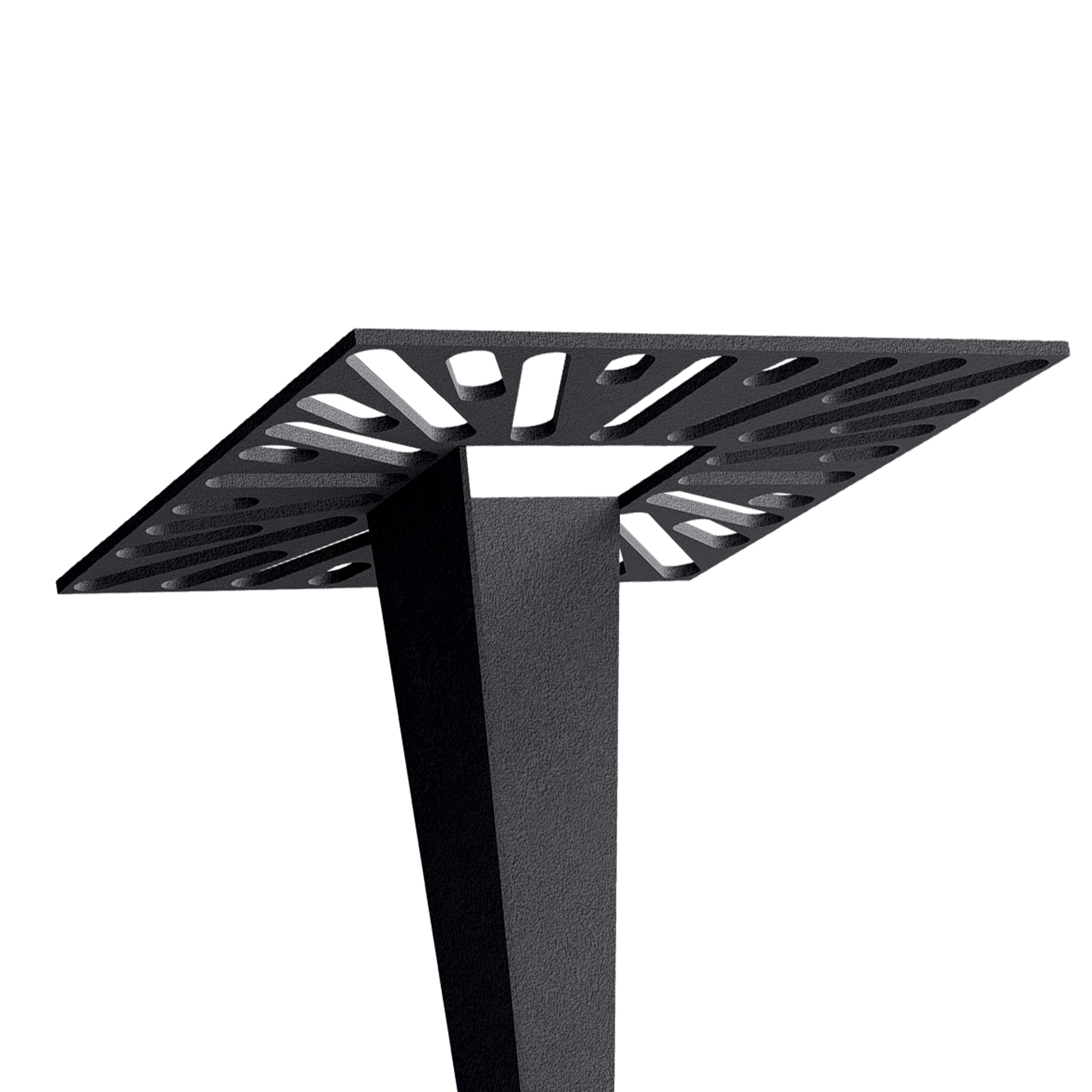 SSC-LUXon HAUKI - Set di 4 supporti da terra universali per illuminazione esterna, pali da giardino, lampioni e faretti, in alluminio nero opaco