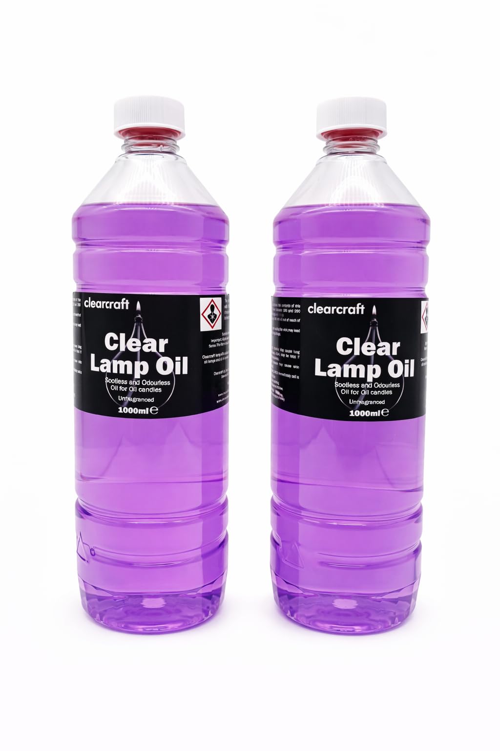Clearcraft Lilac Smokeless, Odourless Coloured Lamp Oil - 2 X 1 Litre - Free Funnel Included. (Lilac) (Lilac)