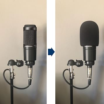 Microphone Covers Foam 1-Pack, High Density Foam Mic Windshield Pop for Mic Condenser Microphone