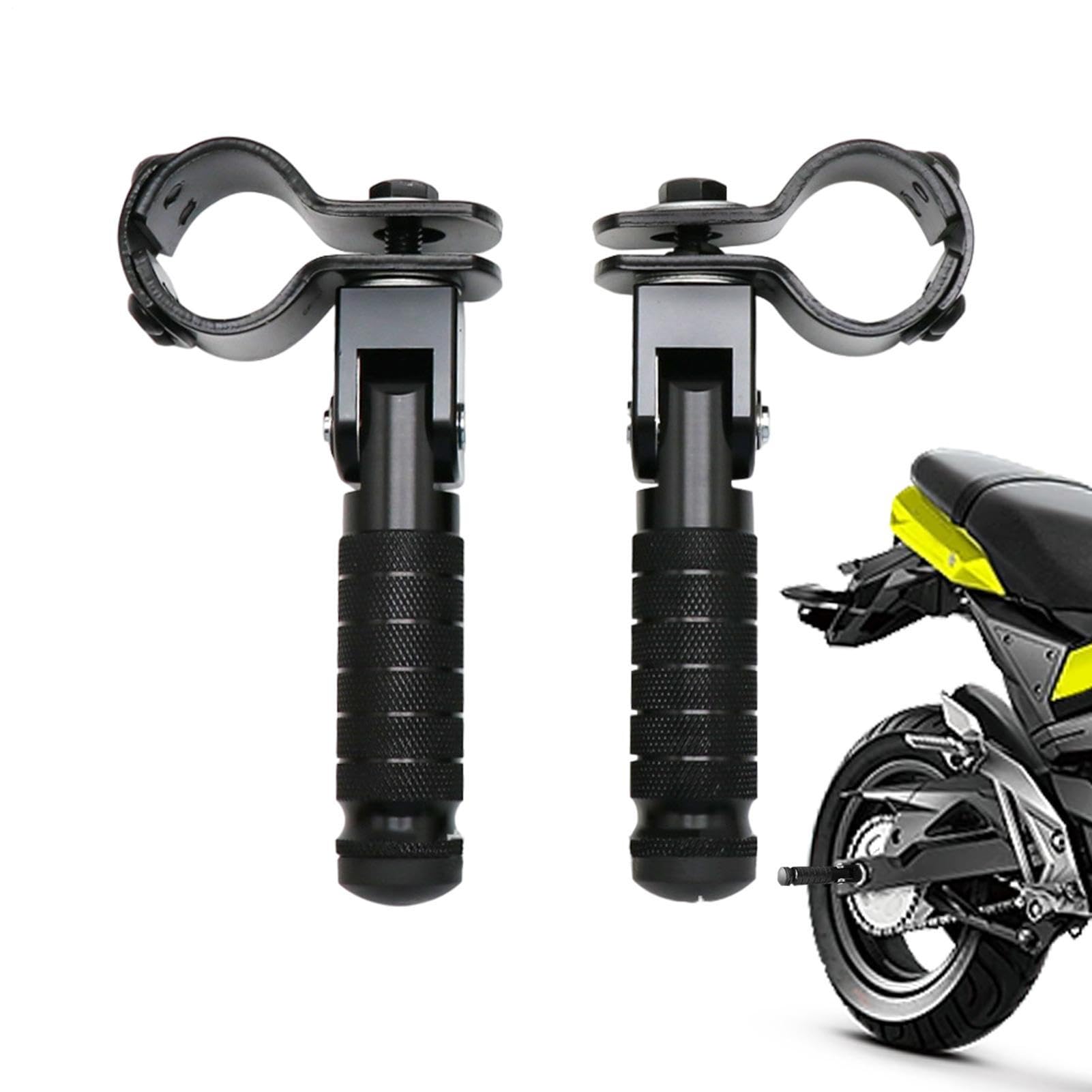 Pedane Poggiapiedi per Moto, 1 Paio 90° Pieghevole Pedane Moto, Poggiapiedi Posteriore Moto, Universali Pedane passeggero per moto, Alluminio, Antiscivolo per Moto, Biciclette, Scooter