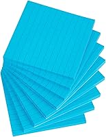 Vista 1 de Vanpad Notas adhesivas forradas de 4 x 4 pulgadas, almohadillas autoadhesivas con rayas azules brillantes, fáciles de publicar para el hogar