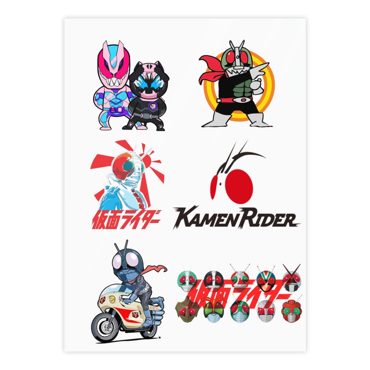 Amazon.co.jp: 仮面ライダー 昭和ライダー クリスタルステッカー 防水