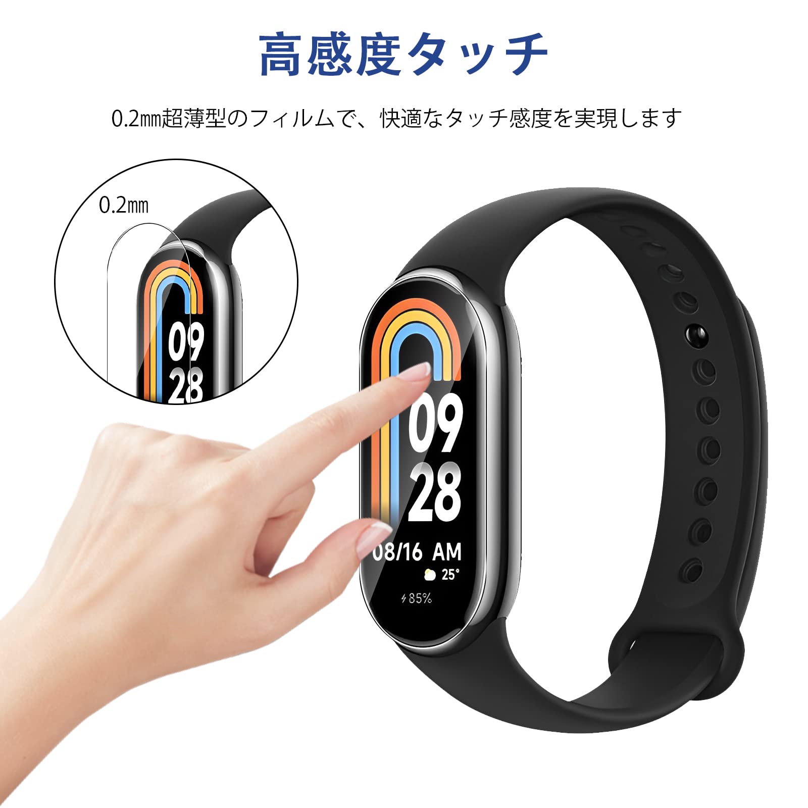 Amazon.co.jp: 【4枚】For Xiaomi Smart Band 9/Band 8/Band 7