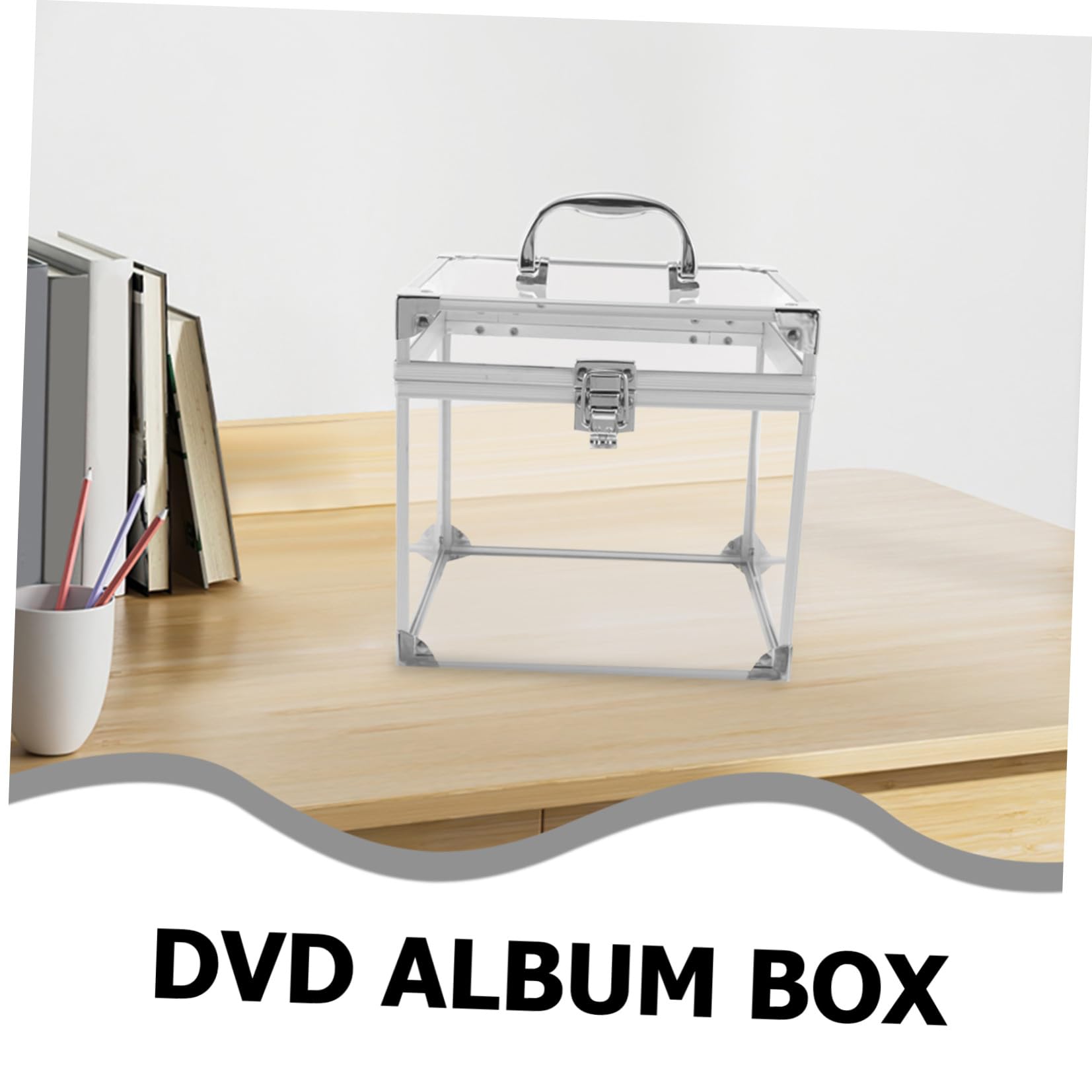 GALPADA Scatola Porta Album Organizer Raffinato e Funzionale con Maniglia Portatile in Acrilico Grande Capacità per Dischi Vinile e Custodie Dvd per Studio e Casa