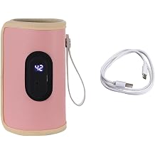 Baby Bottle Heater USB Charging Heating Sleeve Milk Warmer 20 Temperature Adjustable Insulated Breast Milk Heating Bag Portable Milk Temperature Adjustable Auto Insulation for Baby Travel