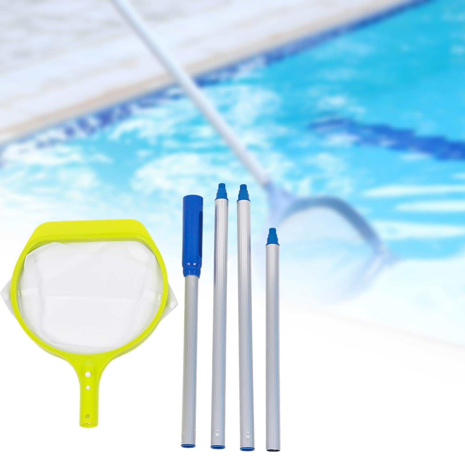 Épuisette de Piscine, Filet de Nettoyage, Raccord Fileté, Râteau à Feuilles pour Piscine, Filet de Ramassage de Feuilles pour Jardin, Pelouse, Vert