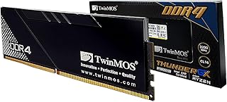 ذاكرة DDR4 U-DIMM 3200MHz كونكورد بإضاءة ار جي بي للألعاب للكمبيوتر المكتبي من توين موس، سعة 16 جيجابايت