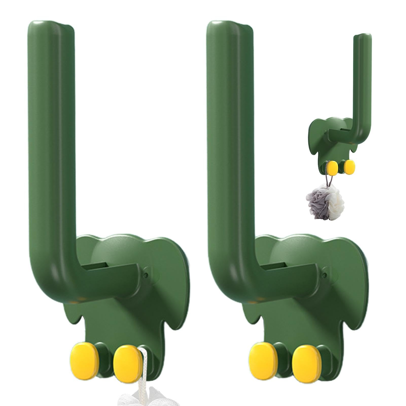 Wdwdw Green Coat Rack With Hooks Decorative Wall,Animal L Shaped Wall Mounted Decorative,Space Saving Adhesive