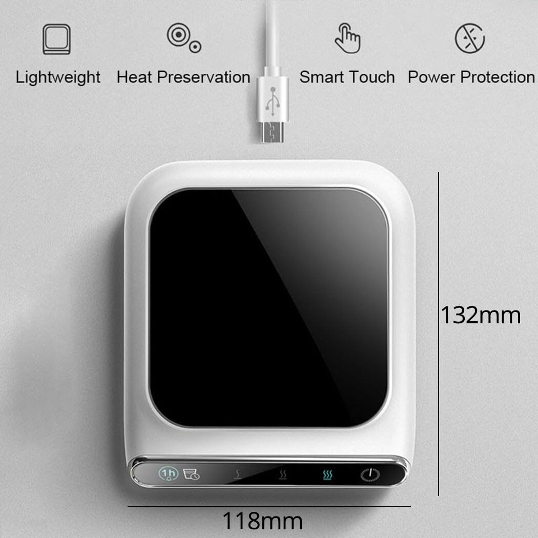 Profesjonalny przenośny USB wielokrotnego użytku inteligentny kubek podgrzewacz do kawy podgrzewacz elektryczny podgrzewacz regulowany z automatycznym wyłączaniem